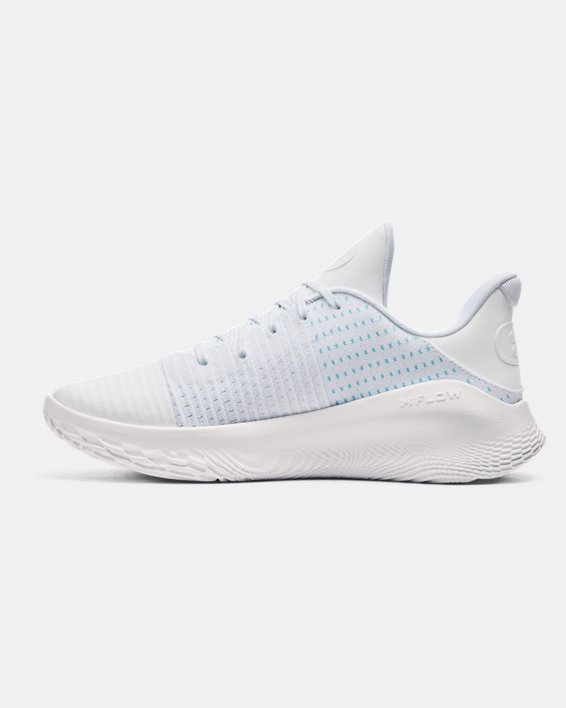 Unisex Curry 4 Low FloTro Basketball Shoes in White image number 1